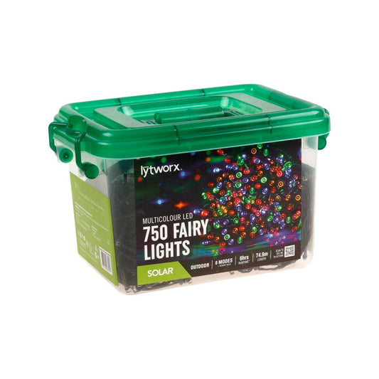 Lytworx Multicolour Solar Fairy Lights 750 Pack - 74.9m Length - 8 Modes - Auzzistore