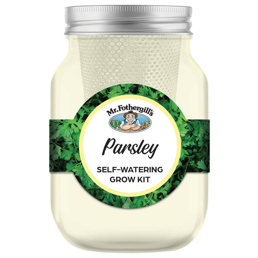 Mr Fothergill's Self Watering Mason Jar Grow Kit - Parsley - 90mm x 172mm - Yellow - Year-Round Cultivation - Auzzistore