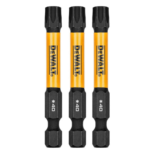 Dewalt Flextorq Screwdriver Bit 3 Pack - 57mm TX40 - Durable & Impact-Ready - Auzzistore