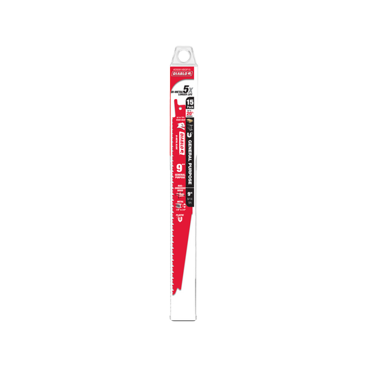 Diablo 9 Bi Metal Reciprocating Saw Blades 15 Pack 55mm x 385mm Red