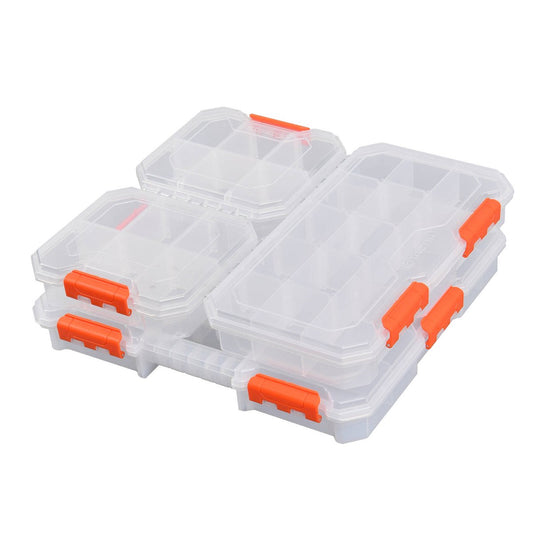 Tactix 4 Piece Storage Organiser Set - 362mm x 106mm x 330mm - Durable Polypropylene - Customisable Compartments - Auzzistore