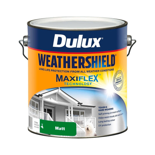 Dulux Weathershield Exterior Paint - Vivid White Matt - 4L - 205mm x 198mm x 180mm - Auzzistore