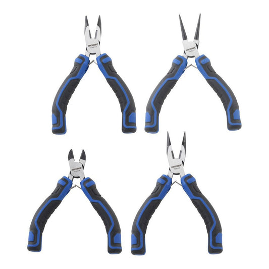 Kincrome Technicians Mini Plier Set 4 Piece - Chrome Vanadium Steel - 210mm x 30mm x 330mm - Ergonomic Design