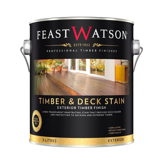 Feast Watson Black Japan Decking Stain 2L Solvent Based Semi-Transparent - Auzzistore
