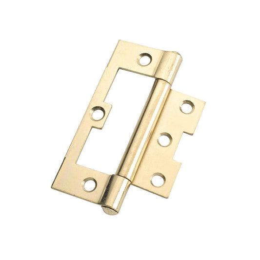 Lane Brass Plated Fixed Pin Easy Fit Hinge 2 Pack - 100 x 65 x 2mm