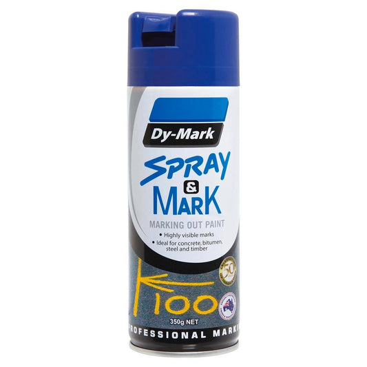 Dy-Mark Blue Spray Mark Paint 350g Toluene-Free High Opacity - Auzzistore