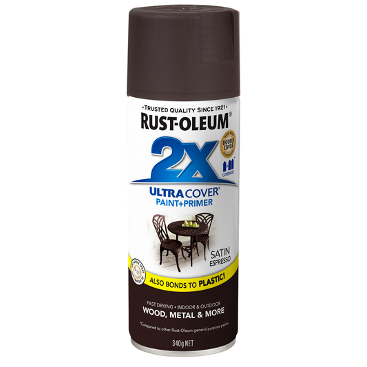 Rust-Oleum 2X Ultra Cover Satin Spray Paint 340g - Espresso - Auzzistore