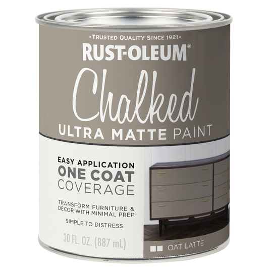 Rust Oleum Oat Latte Ultra Matte Chalked Paint 887ml - Smooth Finish - Easy Coverage - Auzzistore
