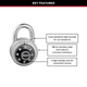 Master Lock 48mm Combination Padlock - Stainless Steel - Cut Resistant