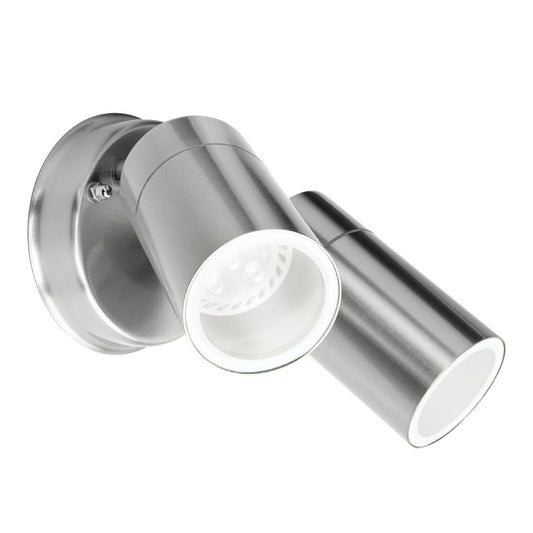 Brilliant Stainless Steel Coolum Wall Light - 2 Head - IP44 - Adjustable – view 2