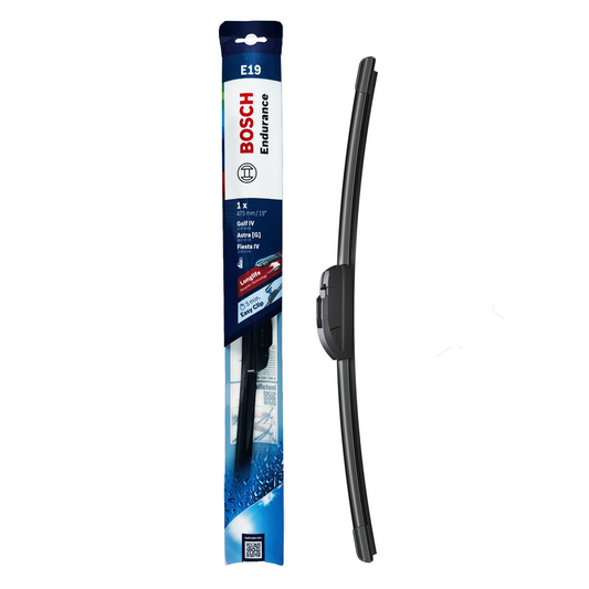 Bosch 19" Flat Endurance Wiper Blade - 475mm - Hook Type - Long-Life Rubber