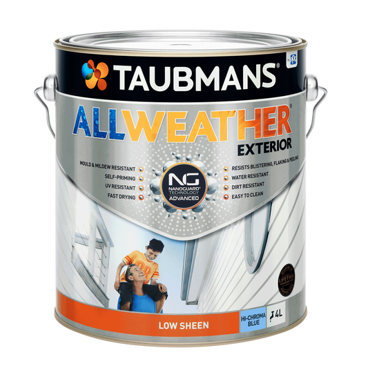 Taubmans 4L Hi C Blue Low Sheen Exterior Paint - Water Based - Mould Resistant - Auzzistore