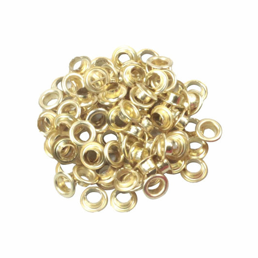 Craftright 7mm Eyelets 200 Pack - Brass Plated Steel - Gold - Auzzistore