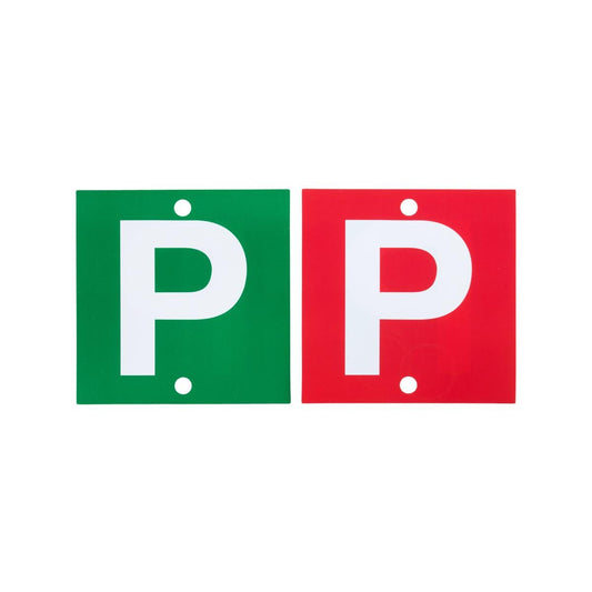 Trojan Green P Red P Plates - 2 Pack - 150mm x 50mm - VIC WA Compliance - Auzzistore