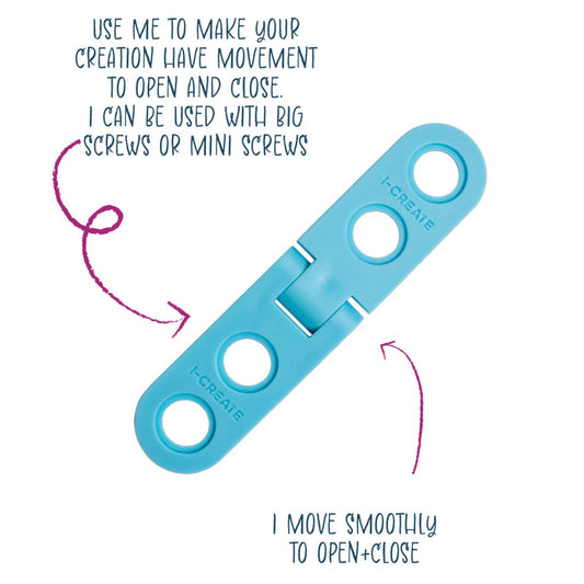 I Create Hinges 2 Pack - 30mm x 75mm - Blue - Enables Movement in Cardboard – view 2