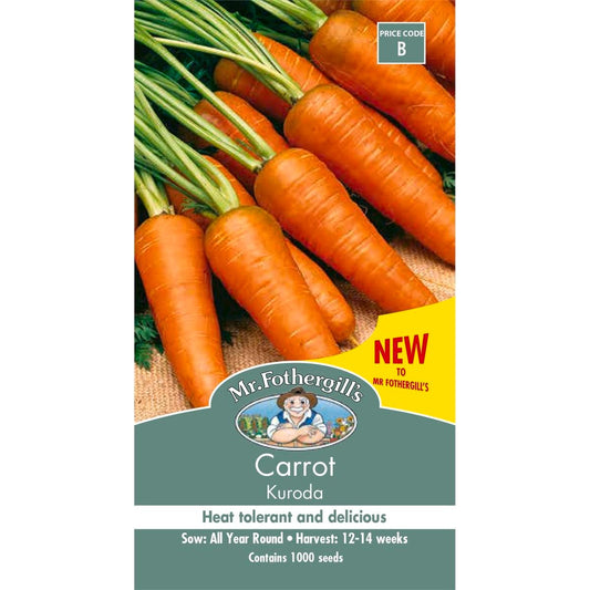Mr Fothergill Carrot Kuroda Seeds - 70mm - High Quality - Easy To Grow - Auzzistore