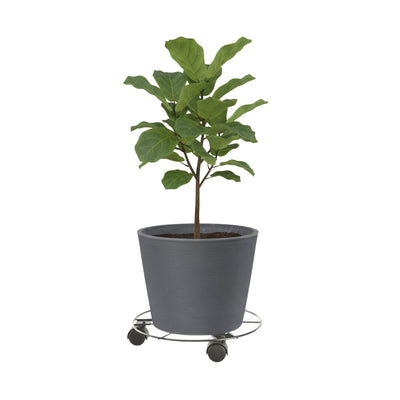 Eden 30cm Round Pot Plant Trolley - Black - Easy Mobility - Durable