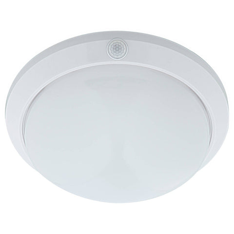 Arlec White LED Oyster Sensor Light 18W Plastic Weather Resistant - Auzzistore