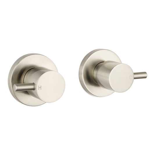 Mondella Brushed Nickel Resonance 1/4 Turn Pin Lever Wall Top Assembly - 1245mm x 76mm x 245mm - Ergonomic Water Control