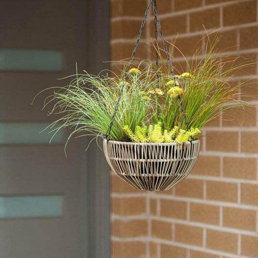 Northcote Pottery Rattan Hanging Basket - 26 x 14cm - Blonde - Durable – view 2 - Auzzistore