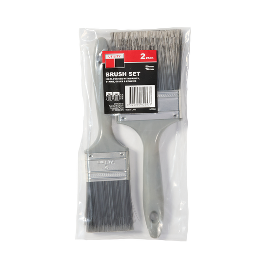 Utility Brush Set 2 Pack - 50mm & 70mm - Synthetic Filament - Versatile - Auzzistore