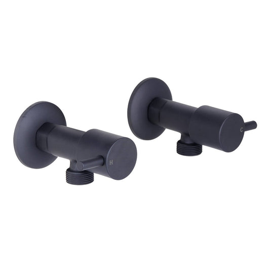 Mondella Black Matte Resonance 1/4 Turn Pin Lever Washing Machine Set - 1245mm x 76mm x 245mm - Ergonomic Design - Precise Water Control