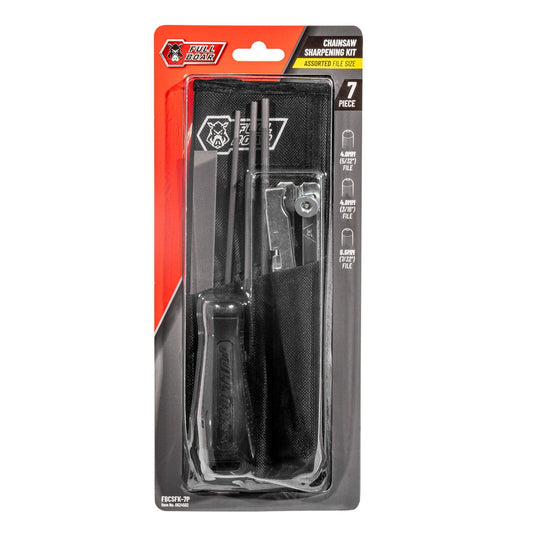 Full Boar Chainsaw Sharpening Kit 7 Piece - 3 Round Files - Portable Pouch - Auzzistore