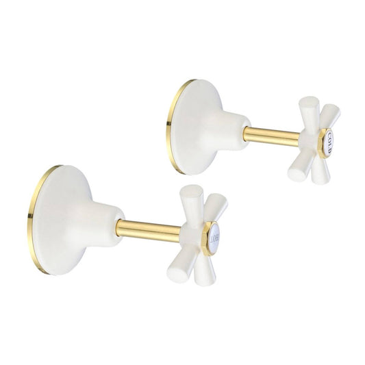 Shaw Mason Ivory Wall Top Assembly - Brass - 146mm x 155mm - Durable - Auzzistore