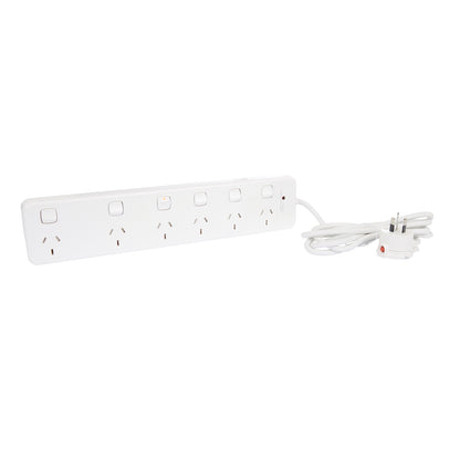 Hpm 6 Outlet Surge Protected Powerboard