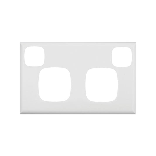 HPM Excel Double Powerpoint Coverplate - White - 117mm - Plastic - Durable - Auzzistore
