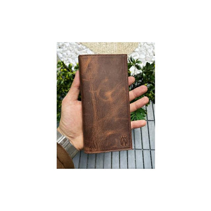 Leather Phone Wallet - Brown