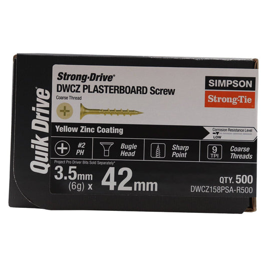 Simpson Strong Tie Collated Plaster Screw 6g x 42mm - 500 Pack - Zinc Yellow – view 2 - Auzzistore
