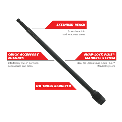Diablo 300mm 3/8" Universal Extension for Drills - Quick-Change Access Tool
