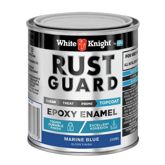 White Knight Rust Guard Epoxy Enamel Paint 250ml Marine Blue - UV-Resistant, Durable - Auzzistore