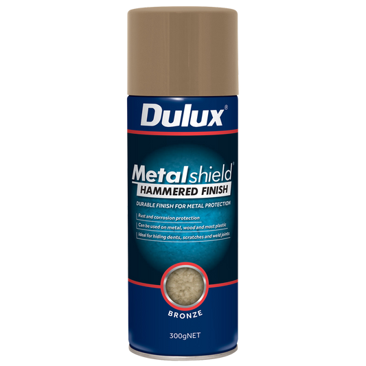 Dulux Metalshield Spray Paint 300g Bronze Hammered Finish Durable