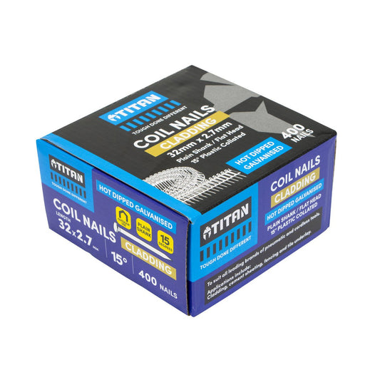 Titan Collated Coil Nail 32 x 2.7mm - Hot Dipped Galvanised - 400 Pack – view 2 - Auzzistore