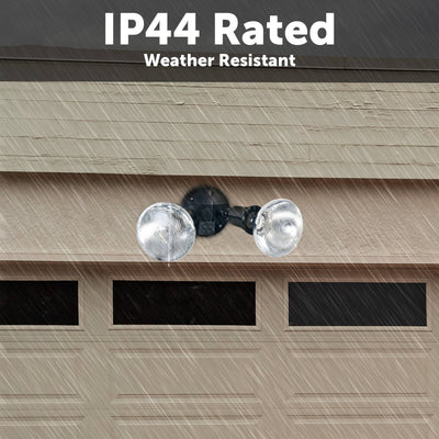 Arlec 150W Compact Twin Security Flood Light - Black - Plastic - Weatherproof