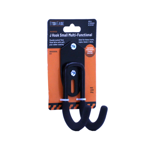 Storease Small Wall Storage System J Hook - 30kg Capacity - 40mm x 120mm x 70mm