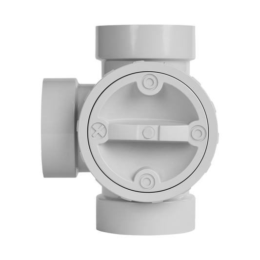 Rain Harvesting 90mm 3 Way Water Diverter PVC Grey Low-Friction - Auzzistore