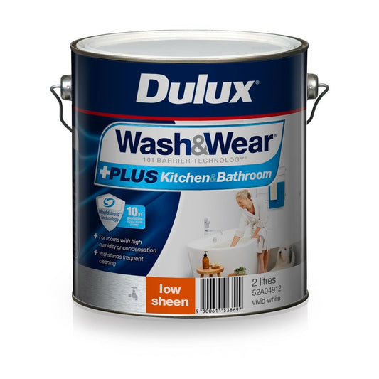 Dulux Interior Paint 2L Wash Wear Plus Low Sheen Vivid White Benefits