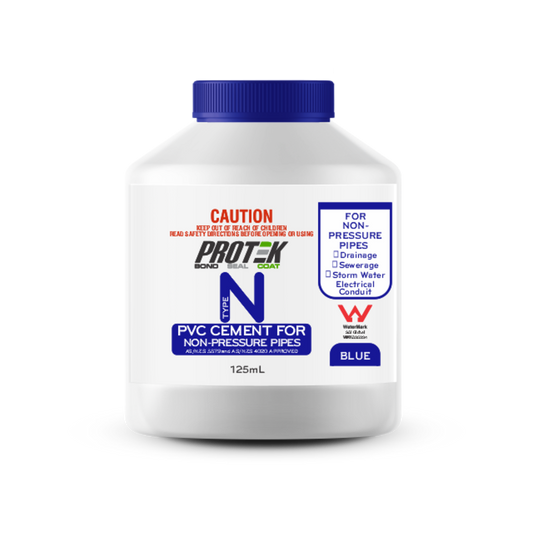 Protek 125ml Type N Blue Cement Solvent - PVC Bonding - AS/NZS Approved - Auzzistore