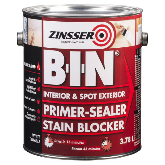 Zinsser B-I-N Primer Sealer 3.78L Shellac-Based Odour Blocking - Auzzistore