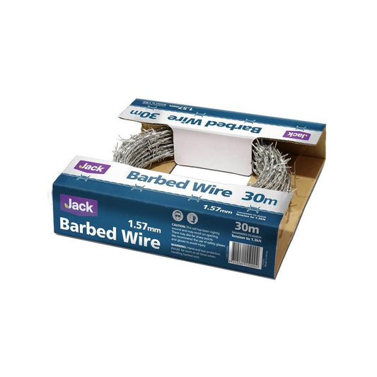 Jack Barbed Wire 1.57mm x 30m Galvanised Steel Long Life - Auzzistore