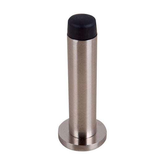 Adoored 85mm Satin Chrome Door Stop - Steel - Non Marking Rubber - Stylish - Auzzistore