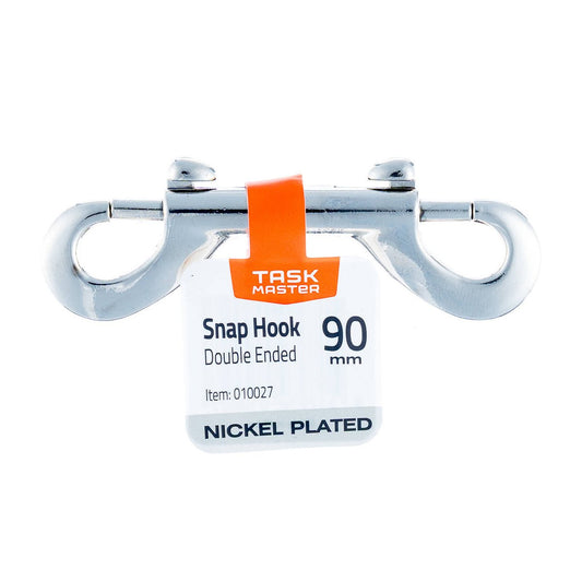 Taskmaster 6mm Double Ended Snap Hook - Nickel Plated - Durable Design - Auzzistore