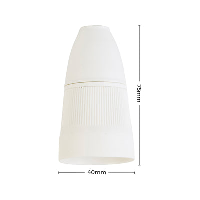 Deta White Suspension Lamp Holder - B22 Bayonet - 40mm Polyester - Easy Grip