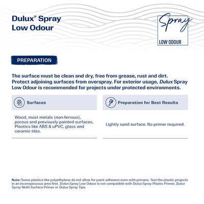 Dulux Spray Paint 310g Satin Sunbound - Low Odour - Water-Based - 0.3L
