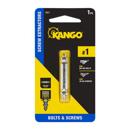 Kango Size 1 Screw Extractor - M2 Steel - 65mm x 10mm x 123mm - Durable - Auzzistore