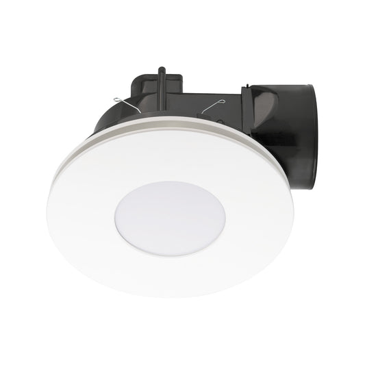Mercator 290mm White Plug In Round Exhaust Fan With Tri Colour Led Light
