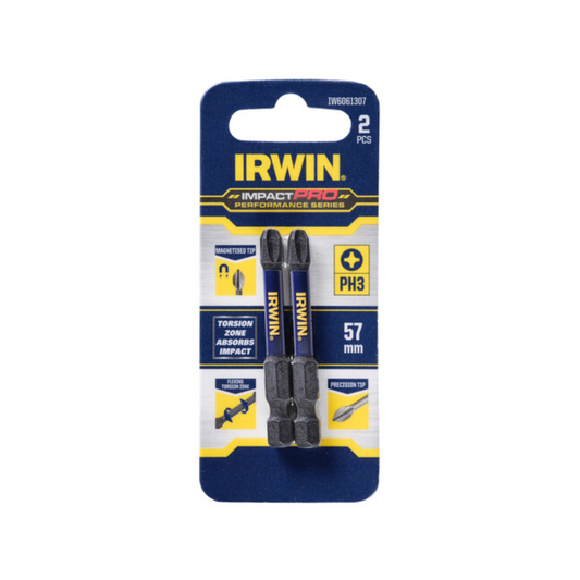 Irwin Impact Pro Performance - 57mm - Other - 2 Pack - Magnetised Tips - Auzzistore
